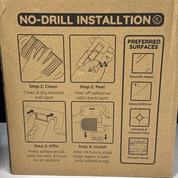 Modern Style Toilet Paper Holder, Wall Mount Bathroom Tissue Box With Shelf - Picture 8 of 8